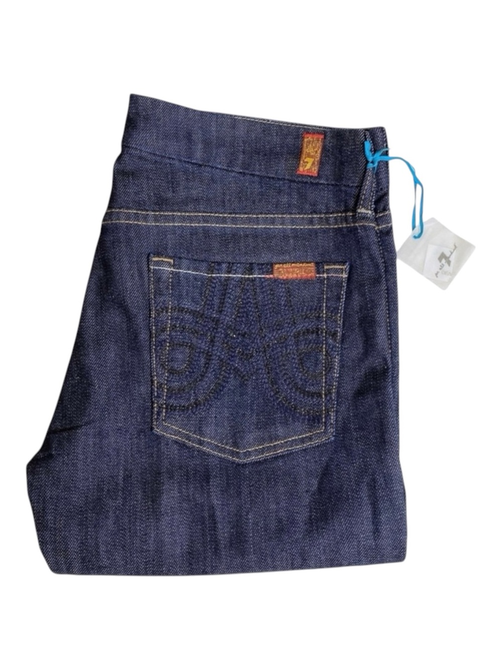 HTF: 7 Mankind® ㋛ Swirl Embroidered Crystal A Pocket Bootcut Denim Jeans ㋛ 29 30 - Picture 14 of 17